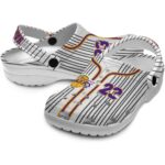 personalized los angeles lakers pinstripe pattern crocs fashion forward