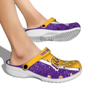 personalized los angeles lakers vertical stripes crocs new arrival