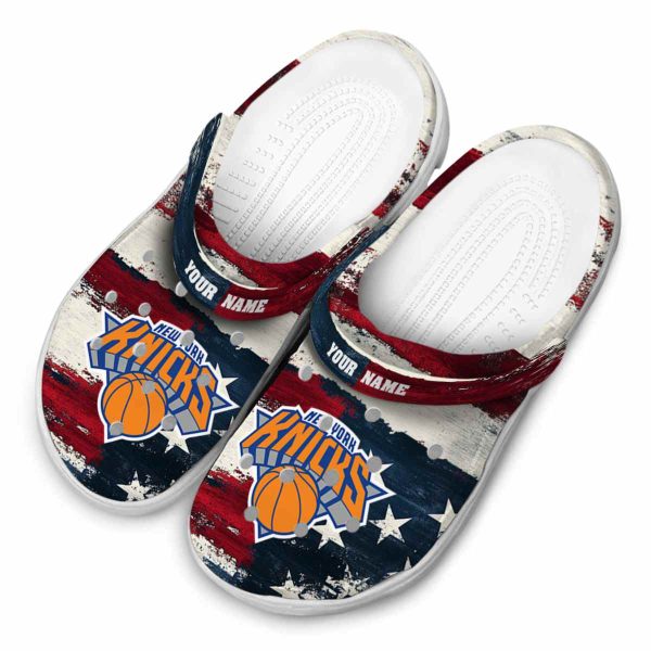 personalized new york knicks patriotic stripes crocs top rated
