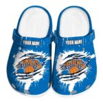 personalized new york knicks splash motif background crocs fashion forward