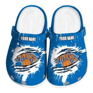 personalized new york knicks splash motif background crocs fashion forward