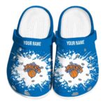 personalized new york knicks splatter background crocs fashion forward
