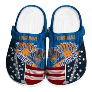 personalized new york knicks star spangled side pattern crocs fashion forward