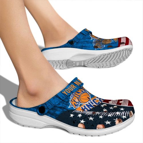 personalized new york knicks star spangled side pattern crocs new arrival