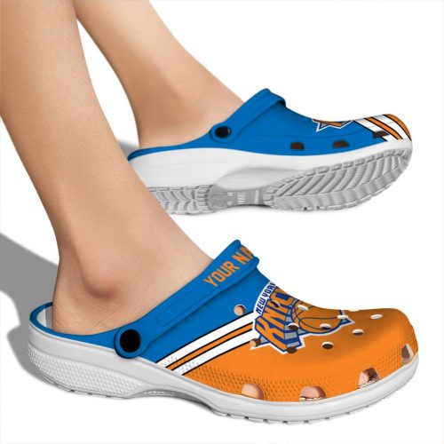 personalized new york knicks striped accents crocs new arrival