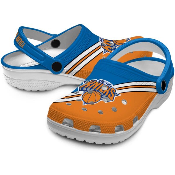 personalized new york knicks striped accents crocs premium grade