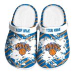 personalized new york knicks zigzag paint burst crocs fashion forward