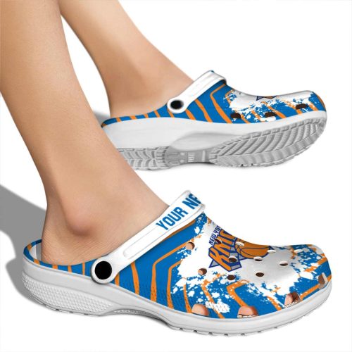 personalized new york knicks zigzag paint burst crocs new arrival