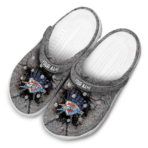 personalized oklahoma city thunder cracked ground texture crocs top rated