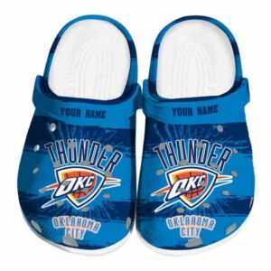 personalized oklahoma city thunder paint splatter graphics crocs fashion forward