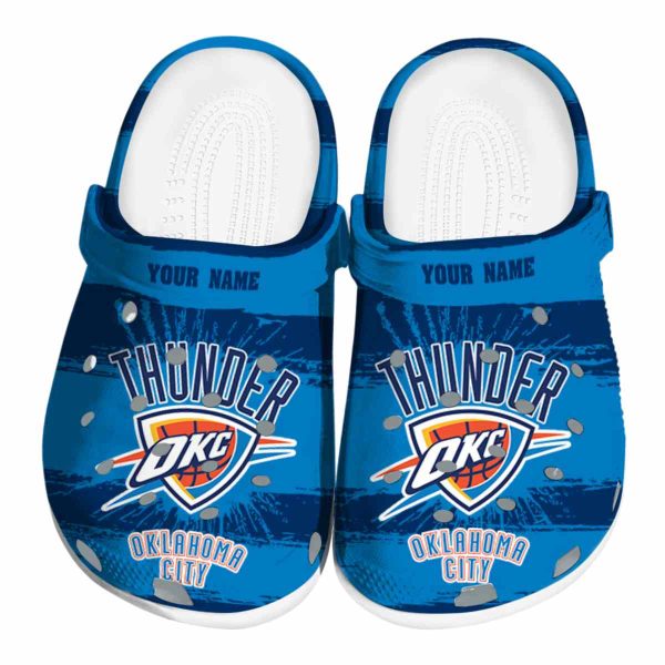 personalized oklahoma city thunder paint splatter graphics crocs fashion forward