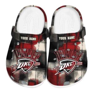 personalized oklahoma city thunder plaid fusion crocs fashion forward