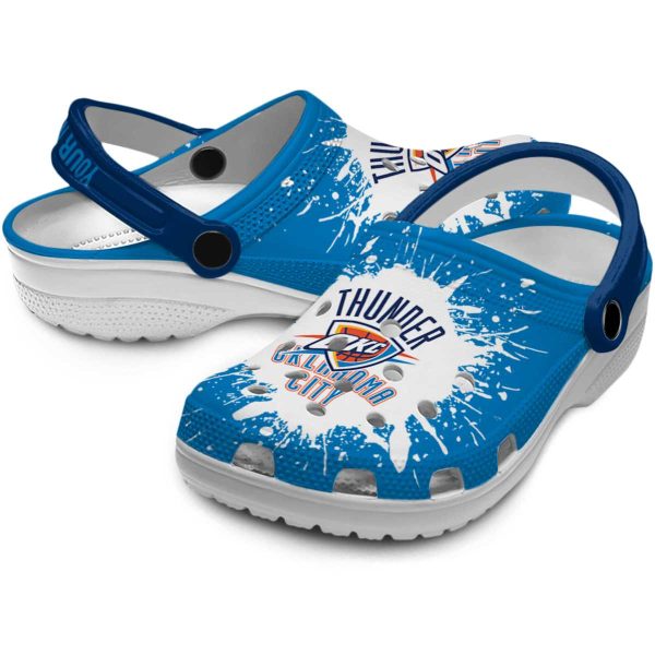 personalized oklahoma city thunder splash art crocs premium grade
