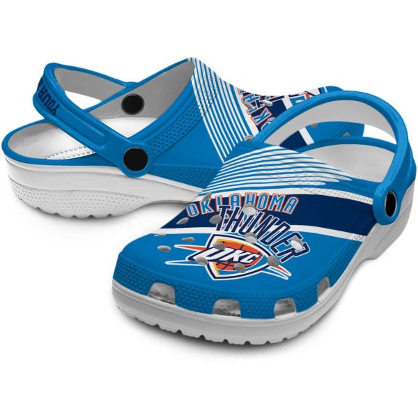 personalized oklahoma city thunder vibrant dual tone crocs premium grade