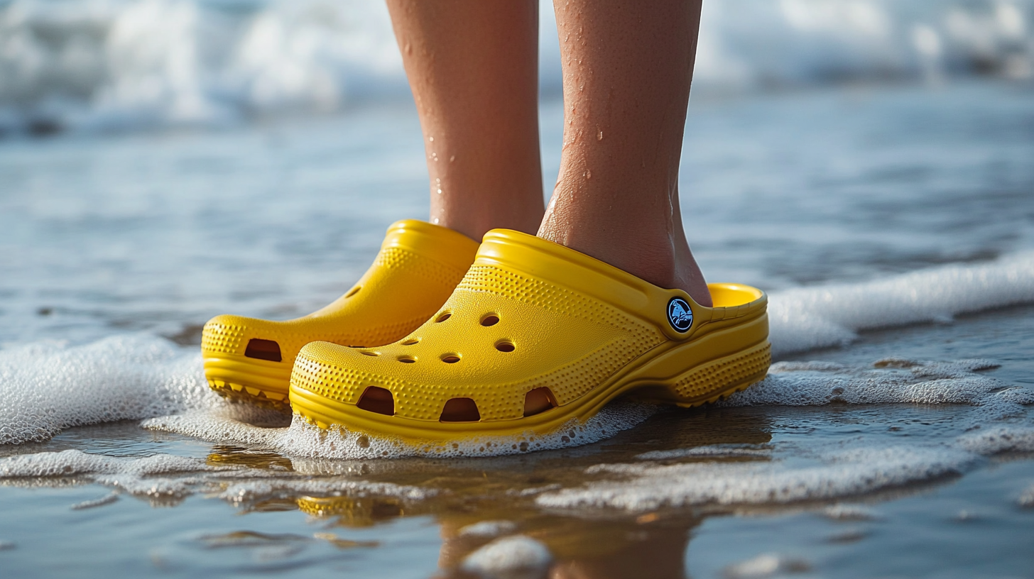 Crocs do not absorb water, making them dry very quickly