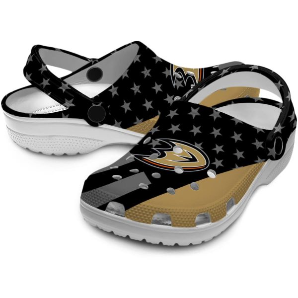anaheim ducks stellar stripes theme clog high quality