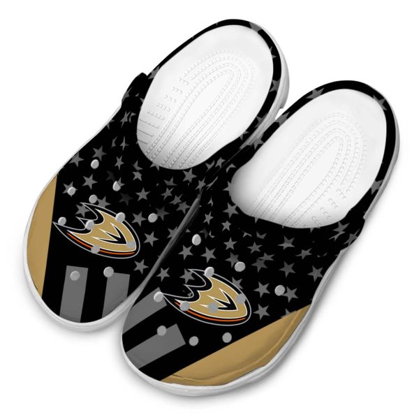 anaheim ducks stellar stripes theme clog latest model