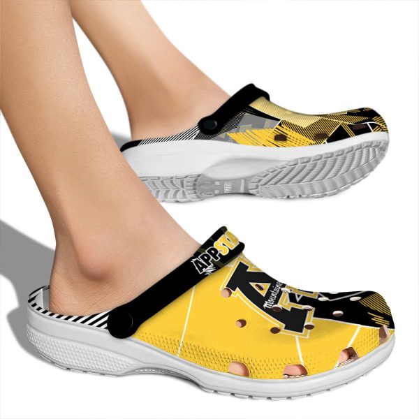 appalachian state mountaineers geometric background clog fashion forward