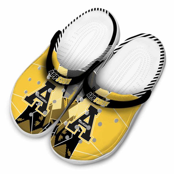appalachian state mountaineers geometric background clog latest model
