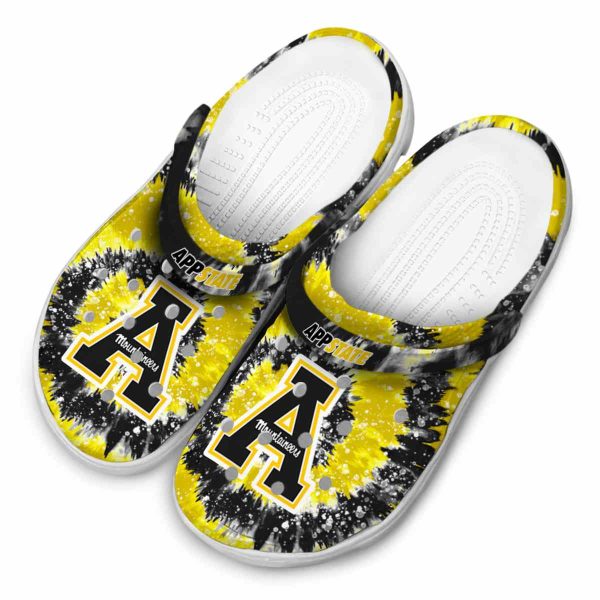appalachian state mountaineers radiant burst effect clog latest model