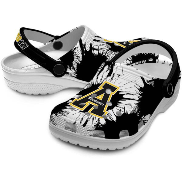 appalachian state mountaineers splatter graphics clog high quality