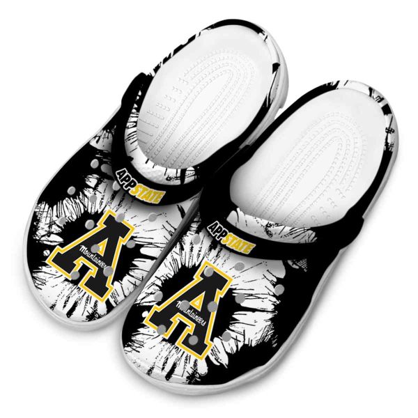 appalachian state mountaineers splatter graphics clog latest model