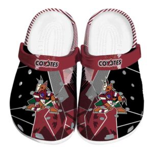 arizona coyotes geometric background clog best selling