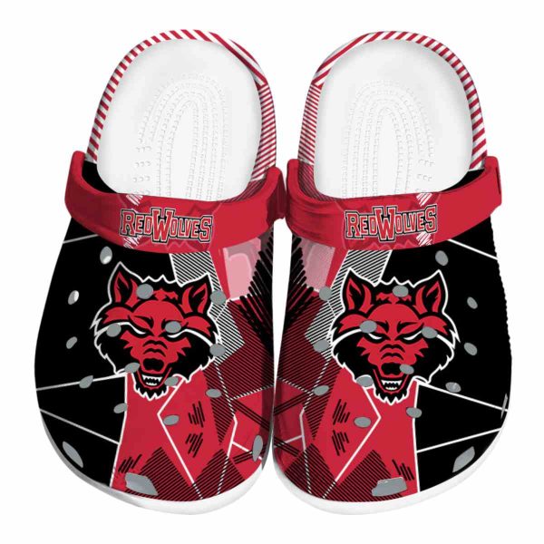 arkansas state red wolves geometric background clog best selling