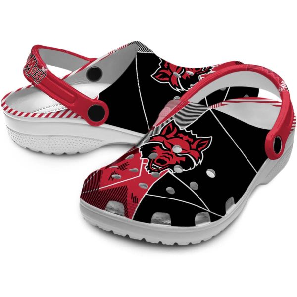arkansas state red wolves geometric background clog high quality