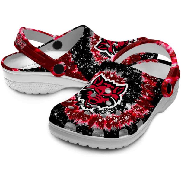arkansas state red wolves radiant burst effect clog high quality