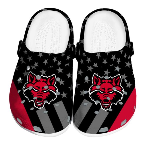 arkansas state red wolves stellar stripes theme clog best selling