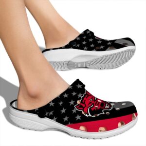 arkansas state red wolves stellar stripes theme clog fashion forward
