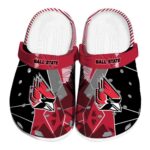 ball state cardinals geometric background clog best selling