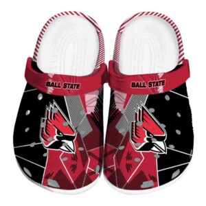 ball state cardinals geometric background clog best selling