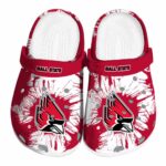 ball state cardinals splatter graphics clog best selling