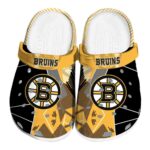 boston bruins geometric background clog best selling
