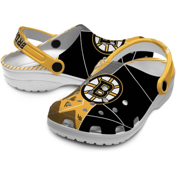 boston bruins geometric background clog high quality
