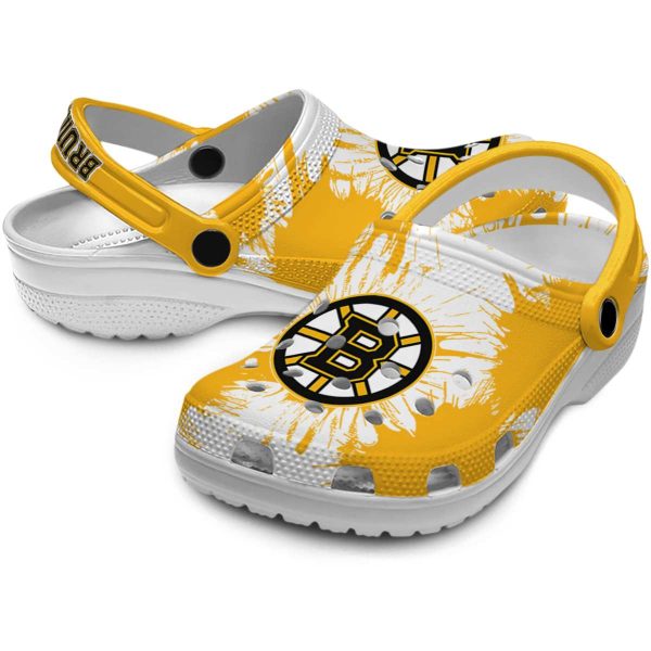 boston bruins splatter graphics clog high quality