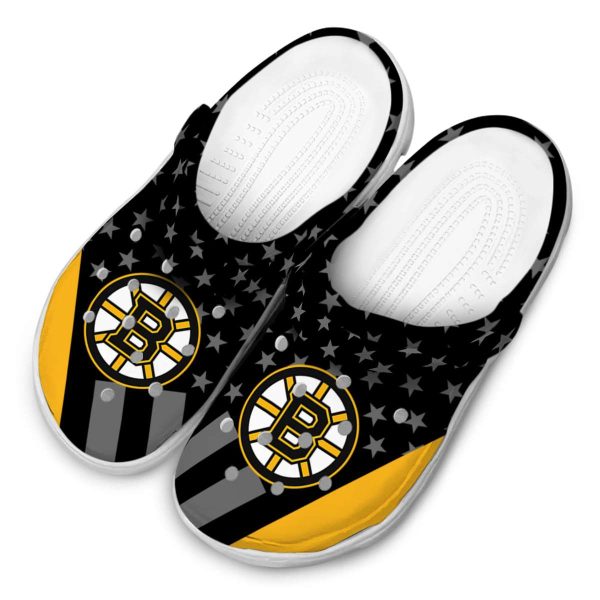 boston bruins stellar stripes theme clog latest model