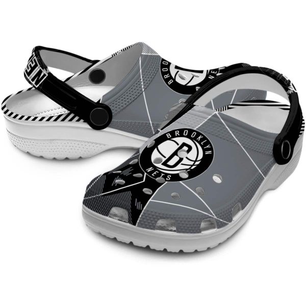 brooklyn nets geometric background clog high quality