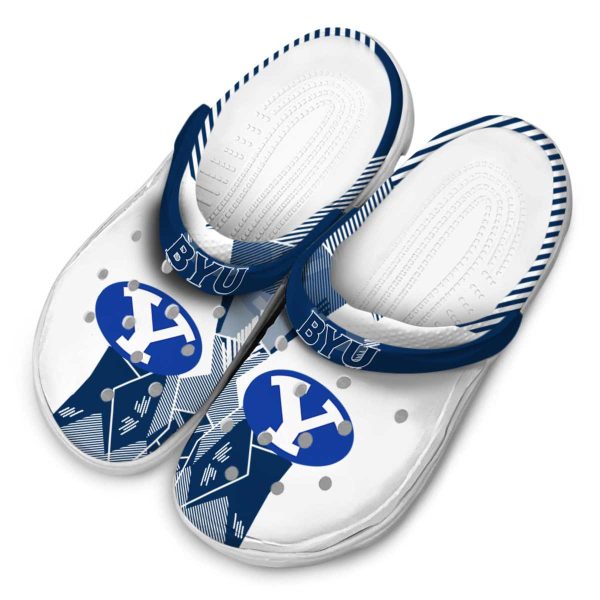 byu cougars geometric background clog latest model