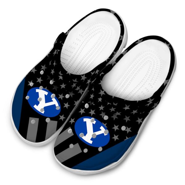 byu cougars stellar stripes theme clog latest model
