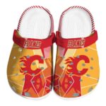 calgary flames geometric background clog best selling