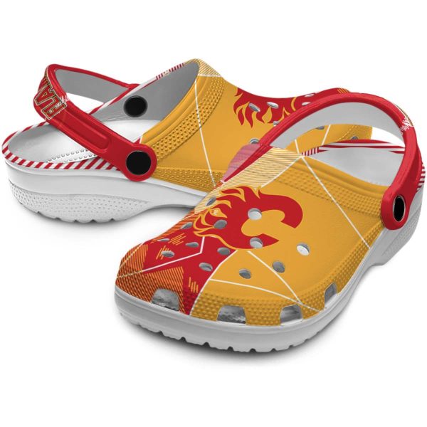 calgary flames geometric background clog high quality