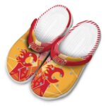 calgary flames geometric background clog best selling