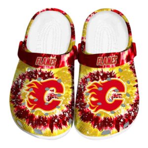 calgary flames radiant burst effect clog best selling