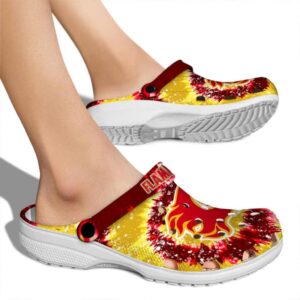 calgary flames radiant burst effect clog fashion forward