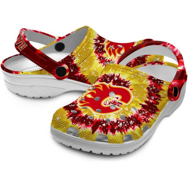 calgary flames radiant burst effect clog high quality