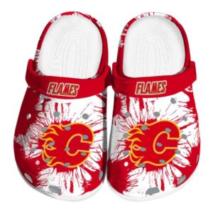 calgary flames splatter graphics clog best selling