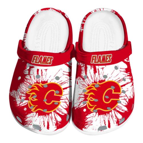 calgary flames splatter graphics clog best selling